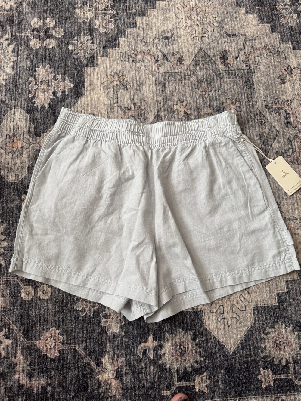 Roark Light Gray Elastic-Waist Athletic Shorts